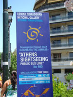 Athens sightseeing bus sign