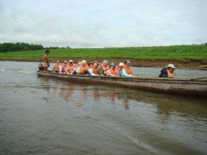 canoe to the Emberas village